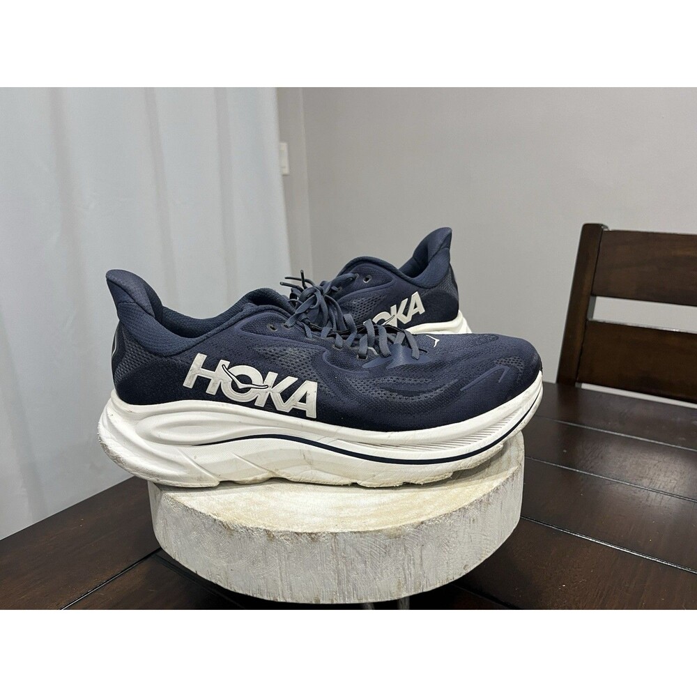 Hoka Clifton 10 Navy Blue White Men Size 14 D Running Shoes 1162030-NWT